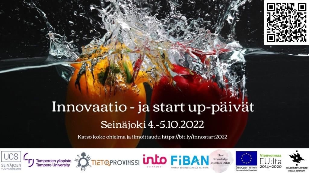 In­no­vaa­tio- ja start up -päivät 4.-5.10.2022 Sei­nä­joel­la